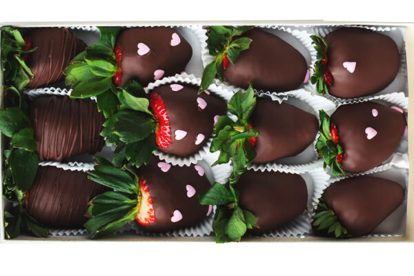 12 Vegan (Non Dairy) Dark Chocolate Covered Strawberries