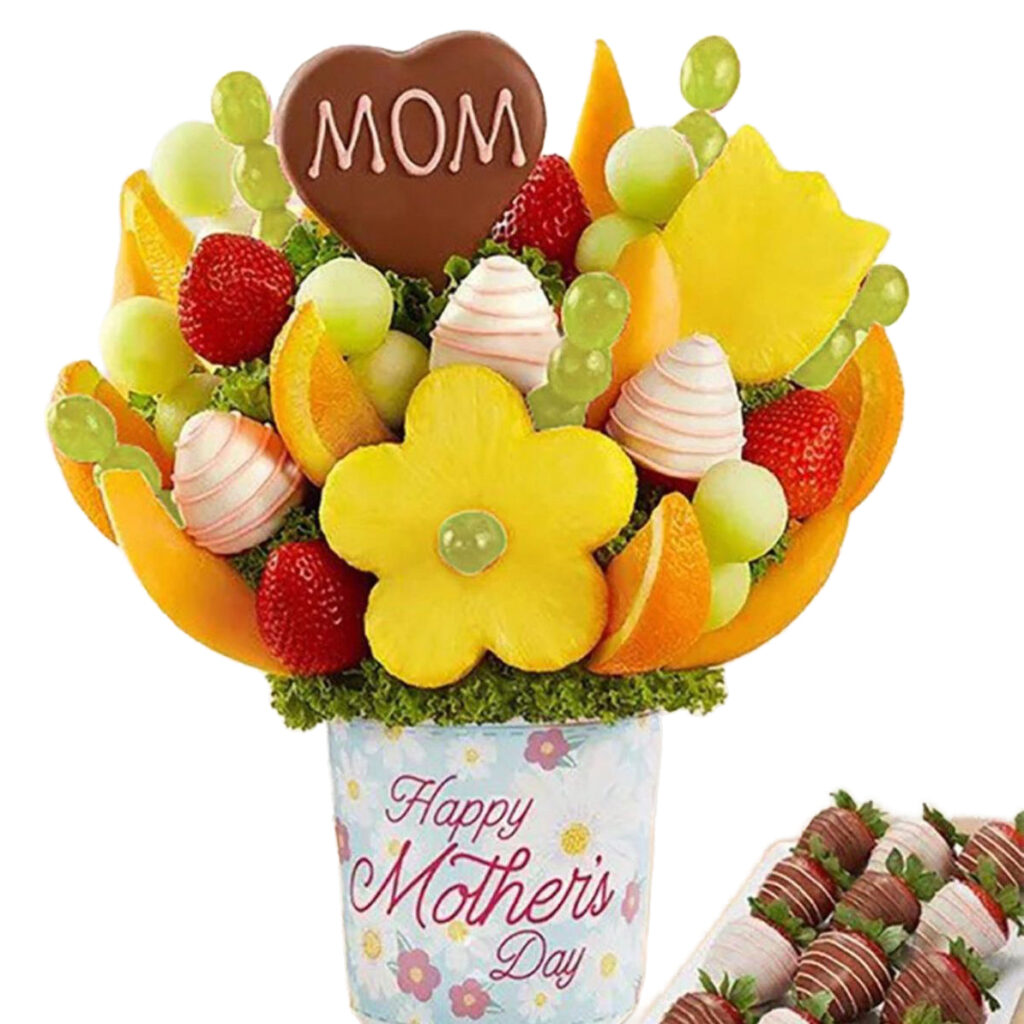 Fruit Bouquet & 12 Chocolate Covered Strawberries